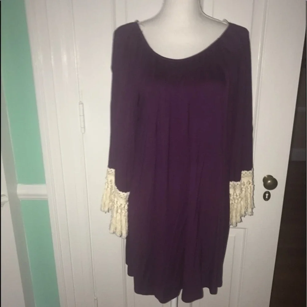 Mini NWT‎ Purple with Fringed Sleeves Dress…